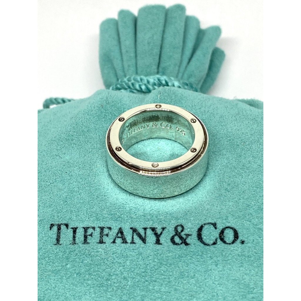 Tiffany & Co Silver Wide Metropolis Ring Size 5